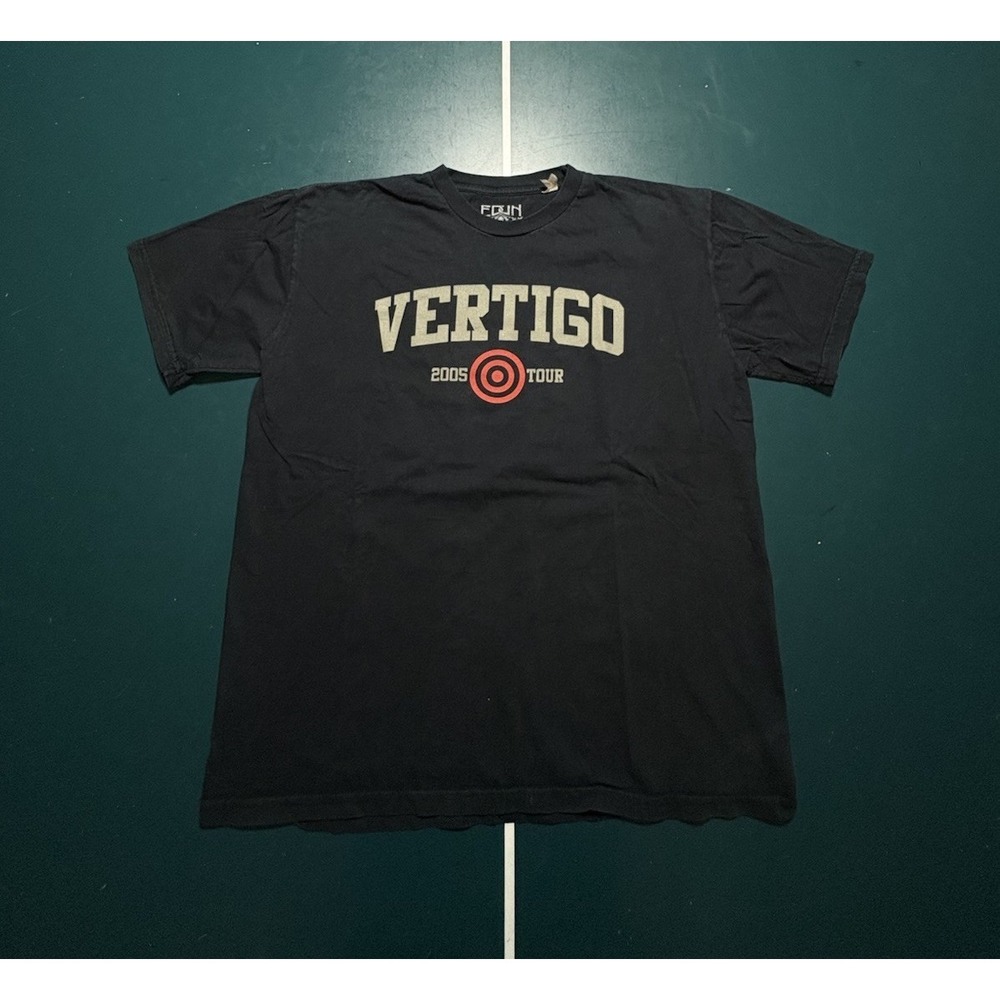 Vintage U2 Vertigo 2005 Tour T Shirt‎ Men's XL Black Music Concert Band Tee